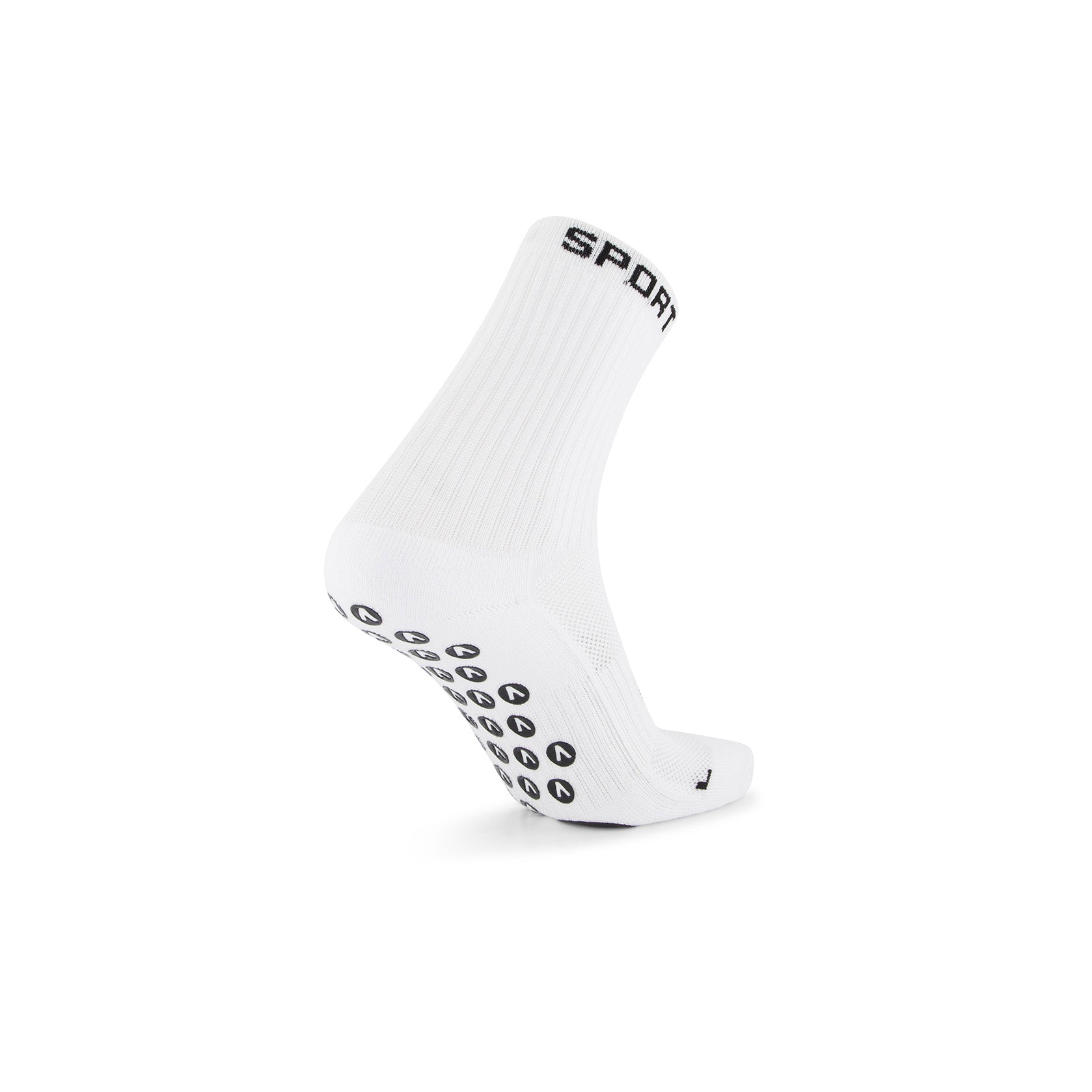 white grip sock crew length