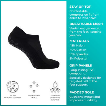 Grip Socks - Black Ankle