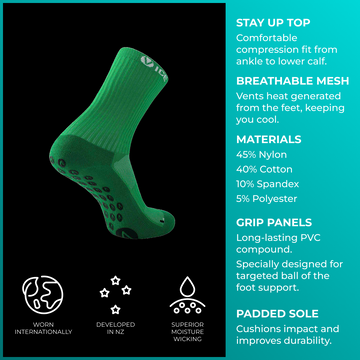 Grip Socks - Green Crew