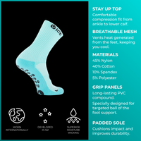 Grip Socks - Aqua Crew