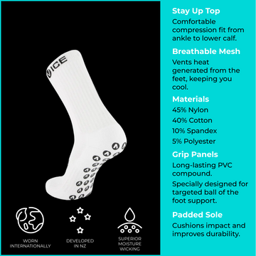 Grip Socks - White Crew