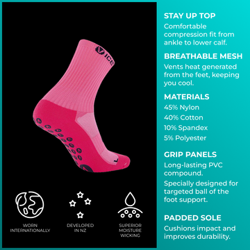 Grip Socks - Pink Crew