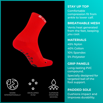 Grip Socks - Red Crew